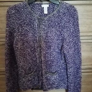 Chico's frayed boucle tweed jacket